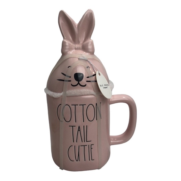Rae Dunn Cup Cotton Tail Cutie Topper Lid Pink Ceramic Mug 11oz Magenta New 2022 - Picture 8 of 8